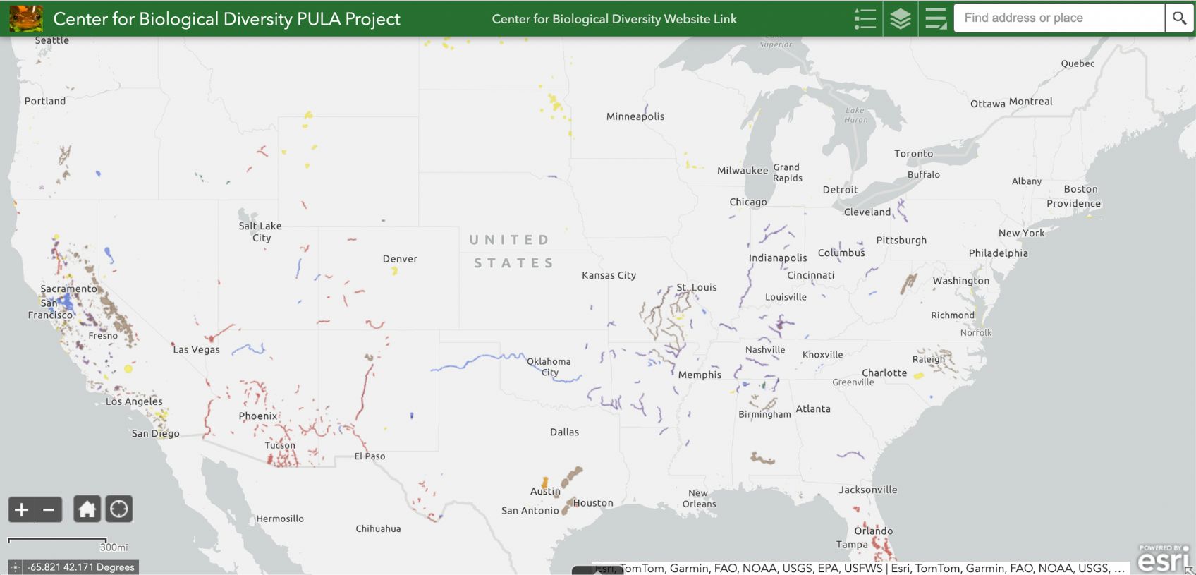 Screenshot of PULA map