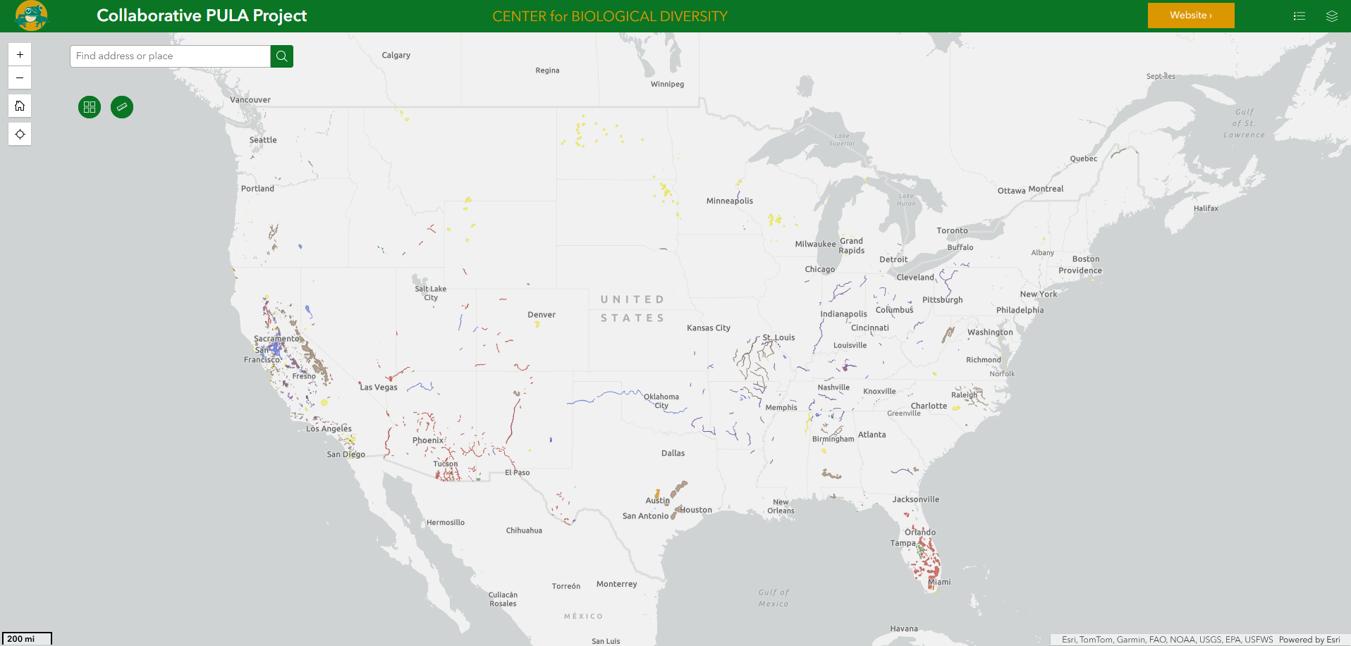 Screenshot of PULA map