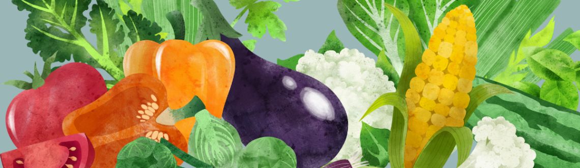 Illustration of various veggies